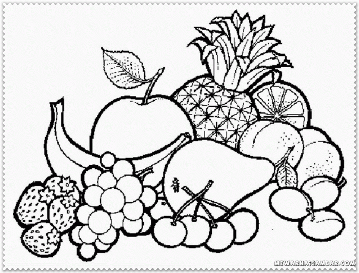 Fruits coloring page