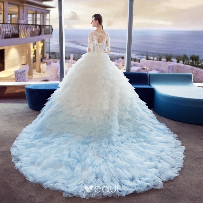 Sky blue dress wedding