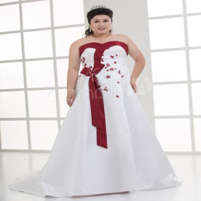 Plus red wedding dress