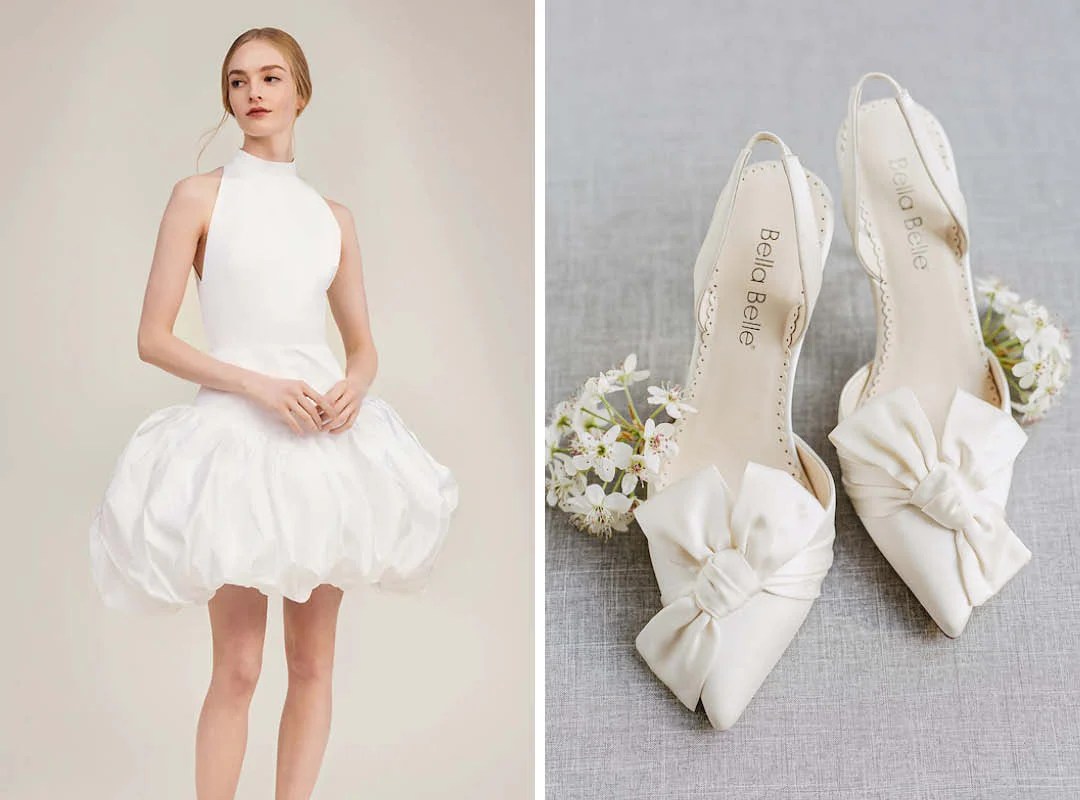 Shoes with short wedding dress