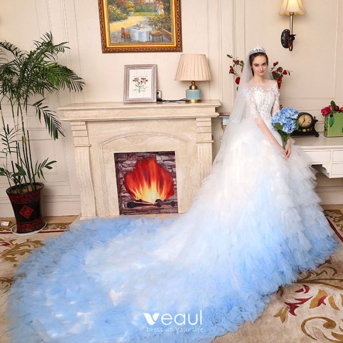 Sky blue dress wedding